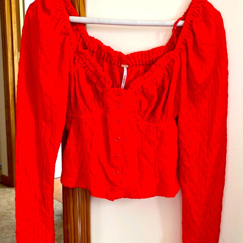 Free People. Red crop Top
